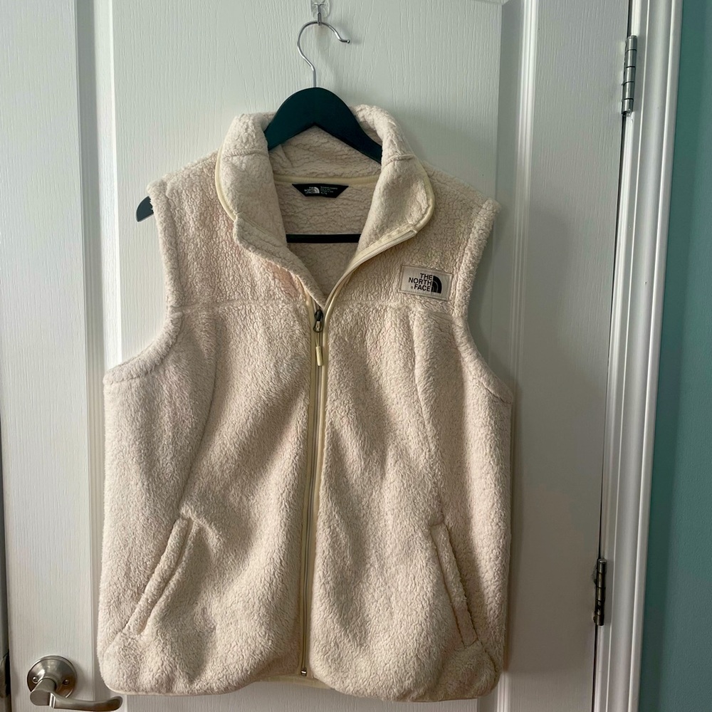 Women’s North Face XL Cream Fleece Vest